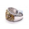 14K White Gold 4.35 ct Fancy Yellow Diamond Womens Ring