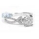 14K White Gold 0.78 ct Diamond Illusion Engagement Ring