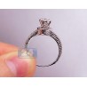 14K White Gold 0.59 ct Diamond Antique High Set Engagement Ring