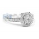 14K White Gold 0.59 ct Round Halo Diamond Engagement Ring
