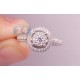 14K White Gold 1.21 ct Diamond Halo Womens Engagement Ring