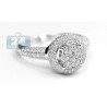 14K White Gold 1.21 ct Diamond Halo Womens Engagement Ring