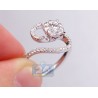 14K White Gold Zig Zag 0.62 ct Diamond Womens Vintage Engagement Ring