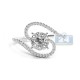 14K White Gold Zig Zag 0.62 ct Diamond Engagement Ring