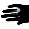14K White Gold 1.14 ct Diamond Engagement Rose Flower Ring
