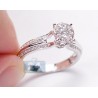 14K White Gold 0.51 ct Diamond Cluster Vintage Engagement Ring