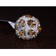 14K White Gold 7.68 ct Fancy Multicolored Diamond Dome Ring