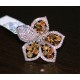 14K White Gold 5.15 ct Multicolored Diamond Womens Flower Ring