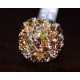 14K White Gold 8.83 ct Fancy Multicolored Diamond Dome Ring