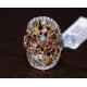 14K White Gold 7.17 ct Fancy Multicolored Diamond Cocktail Ring