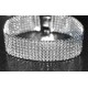 14K White Gold 9.56 ct Diamond Mesh Flexible Bracelet 9 Inches