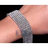 Mens Diamond Mesh Flexible Bracelet 14K White Gold 9.56 ct 9"