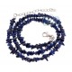 925 Sterling Silver Natural Uncut Lapis Womens Necklace 18 Inches