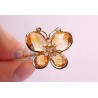 14K Yellow Gold 4.39 ct Yellow Citrine Diamond Butterfly Cocktail Ring