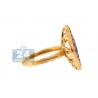 14K Yellow Gold 1.24 ct Brown Diamond Womens Floral Ring