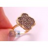 14K Yellow Gold 1.24 ct Brown Diamond Womens Floral Ring
