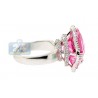 14K White Gold 5.81 ct Pink Quartz Gemstone Diamond Womens Ring