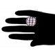 18K White Gold 4.07 ct Black Diamond Cluster Wide Band Ring