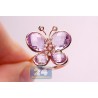 14K Rose Gold 4.39 ct Amethyst Diamond Butterfly Cocktail Ring