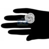 18K White Gold 5.15 ct Diamond Womens Rose Flower Ring