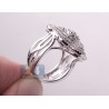 18K White Gold 1.92 ct Diamond Cluster Flower Womens Ring