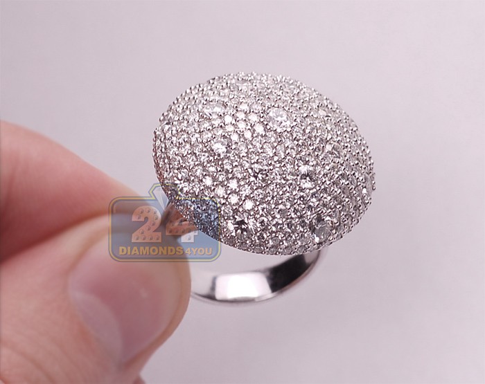 14K White Gold Polished X Dome Ring 