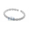 Womens Diamond Pave Bead Cuff Bracelet 14K White Gold 1.57 ct
