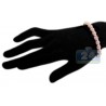 Womens Diamond Pave Bead Cuff Bracelet 14K Rose Gold 1.57 ct