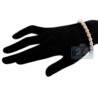 Womens Diamond Pave Bead Cuff Bracelet 14K Yellow Gold 1.57 ct