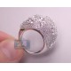 18K White Gold 7.40 ct Rose Cut Diamond Flower Dome Ring