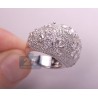 18K White Gold 7.40 ct Rose Cut Diamond Flower Vintage Dome Ring