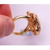 14K Yellow Gold 3.29 ct Diamond Leaf Cocktail Womens Ring