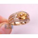 14K Yellow Gold 5.10 ct Citrine Diamond Womens Vintage Ring
