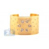 Womens Smoky Quartz Diamond Cuff Bracelet 14K Yellow Gold 9.27 ct