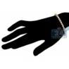 Womens Diamond Vintage Cuff Bracelet 18K Yellow Gold 1.57 ct 7.5"