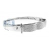 Womens Diamond Pave Round Bangle Bracelet 14K White Gold 3.44 ct