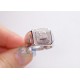10K White Gold 0.50 ct Diamond Mens Square Step Cut Ring