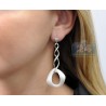 Womens Diamond Spiral Drop Earrings 14K White Gold Ceramic 1.66 ct