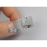 14K White Gold 7.25 ct Diamond Mens High Set Signet Ring