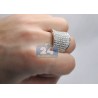 14K White Gold 4.25 ct Diamond Wave Shaped Mens Band Ring