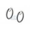 Womens Black Diamond Round Hoop Earrings 18K Gold 13.15 Carat