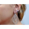 Womens Diamond Open Dangle Earrings 18K White Gold 5.74 Carat