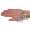 Womens Diamond Openwork Cuff Bracelet 14K White Gold 2.05 ct 8"