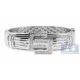 14K White Gold 7.25 ct Diamond Mens Bangle Bracelet 10 Inches