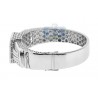 Mens Diamond Heavy Bangle Bracelet 14K White Gold 7.25 ct 10"