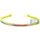 14K Yellow Gold 8.00 ct Rainbow Sapphire Womens Tennis Bracelet