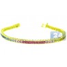 Womens Rainbow Sapphire Tennis Bracelet 14K Yellow Gold 8.00 ct