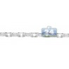 Womens Princess Diamond Bicycle Bracelet 14K White Gold 3.10 ct