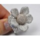 14K Two Tone Gold 7.58 ct Diamond Flower Cocktail Ring