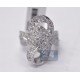 14K White Gold 4.48 ct Diamond Swirl Womens Vintage Ring